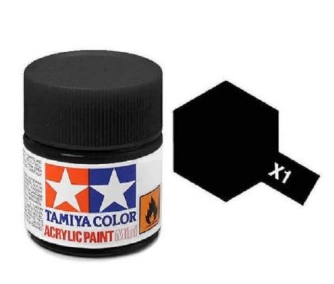 TA81501 Tamiya Colore Acrilico Lucido X-1 Nero 10ml