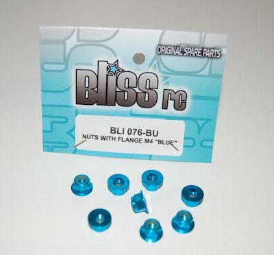 BLI076-BL BlissRC - Dado autobloccante M4 Flangiato Blu (Pz.8)