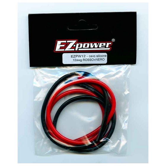 EZPW12 EZ Power Cavo Silicone 12 AWG Rosso-Nero (1 Metro)