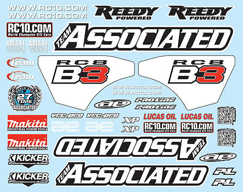 AE81270 Associated Kit Adesivi  RC8B3 Serie