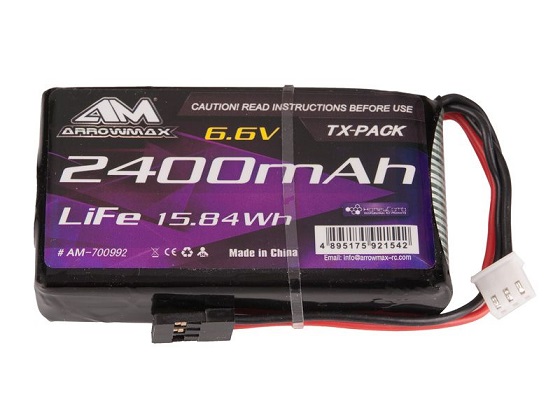 AM-700992 Arrowmax Competition LiFe TX-Pack Sender Futaba 4PK/4PX/4PV/7PX # 2400mAh 6.6V