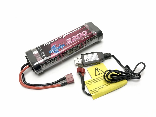 ORI10375-72203 Orion Combo Pacco Batterie 7.2V 2200 NiMH con Caricatore USB (Deans) (K12-139)