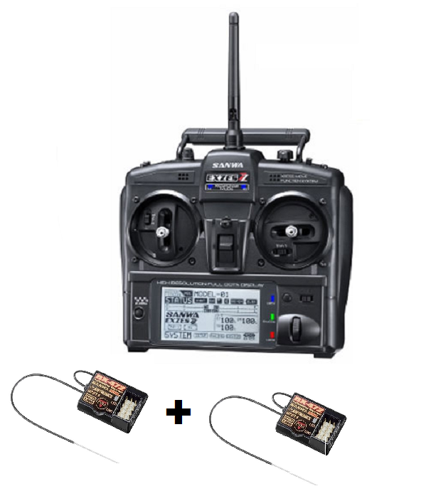 101A32071A2 SANWA - Offerta Radiocomando Super EXZES ZZ Next Innovation Completa di 2 Riceventi  RX-472 (S429-09M)